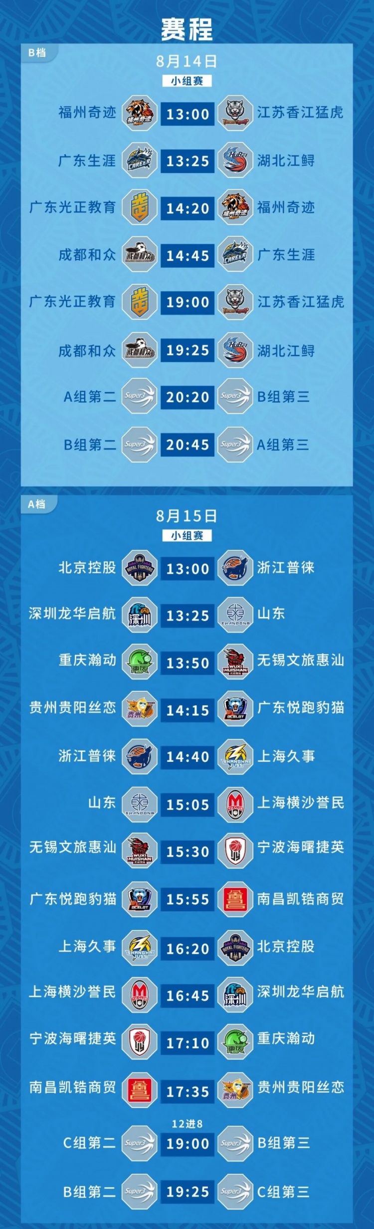 超三联赛靖江站赛程发布 四队升A四队降B